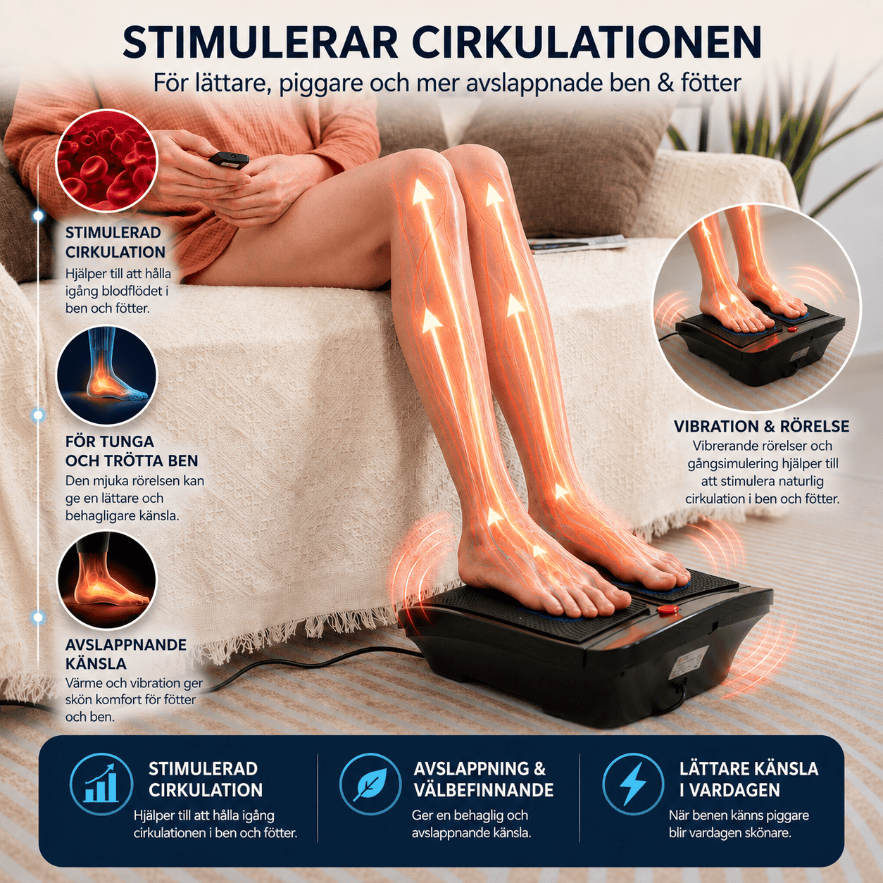 Stimulera cirkulation med Vibration Massager