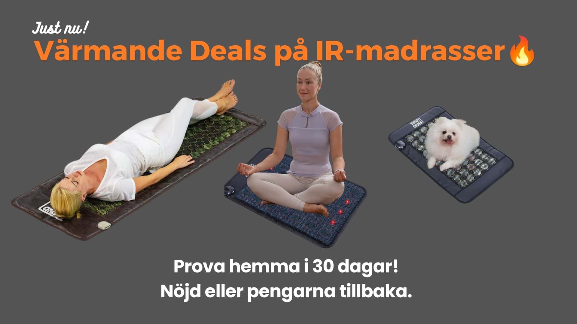 Värmande Deals på IR-madrasser-30dgr Deals på IR-madrasser med heta stenar PEMF och rött ljus